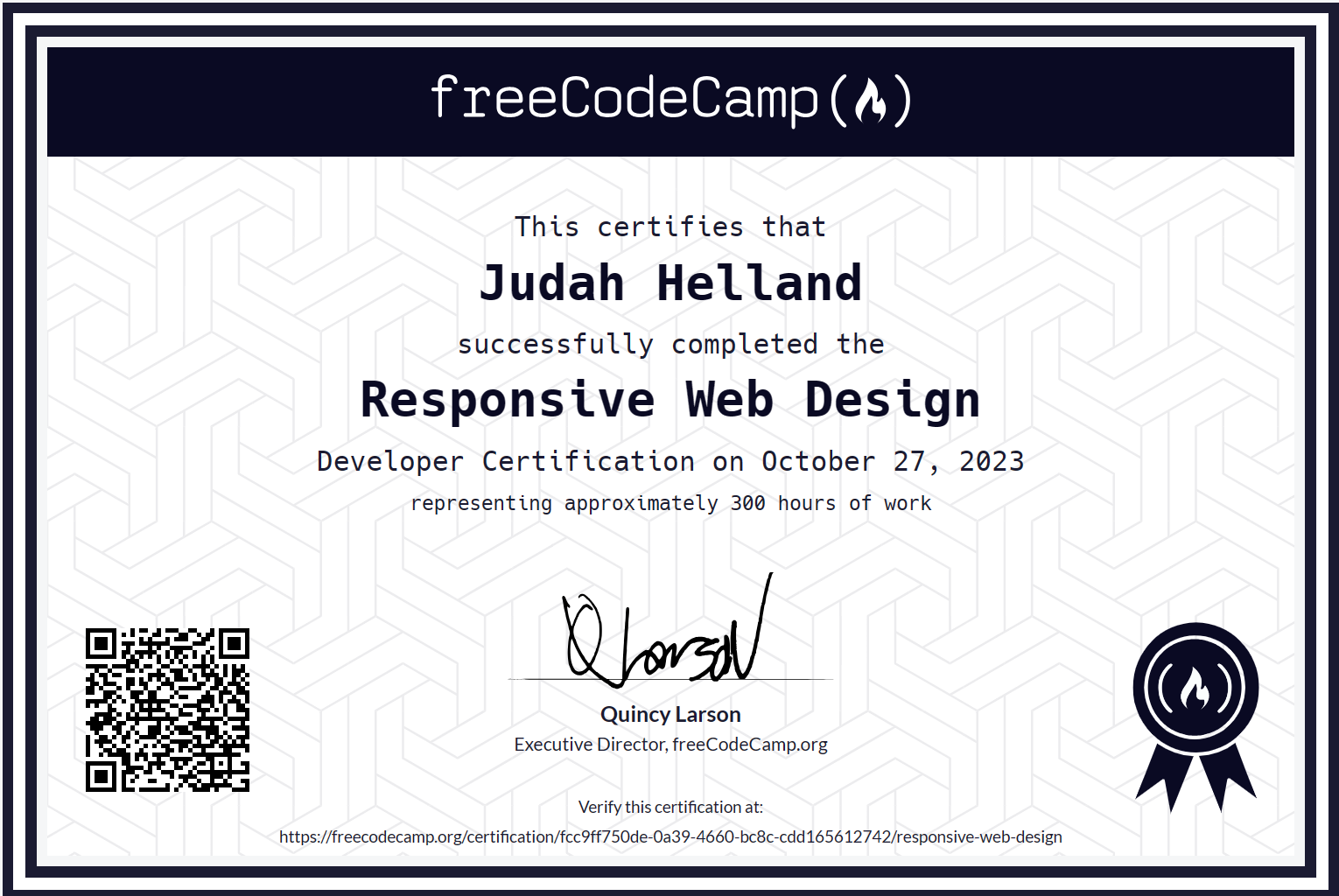 Free Code Camp responsive-web-design Certification
